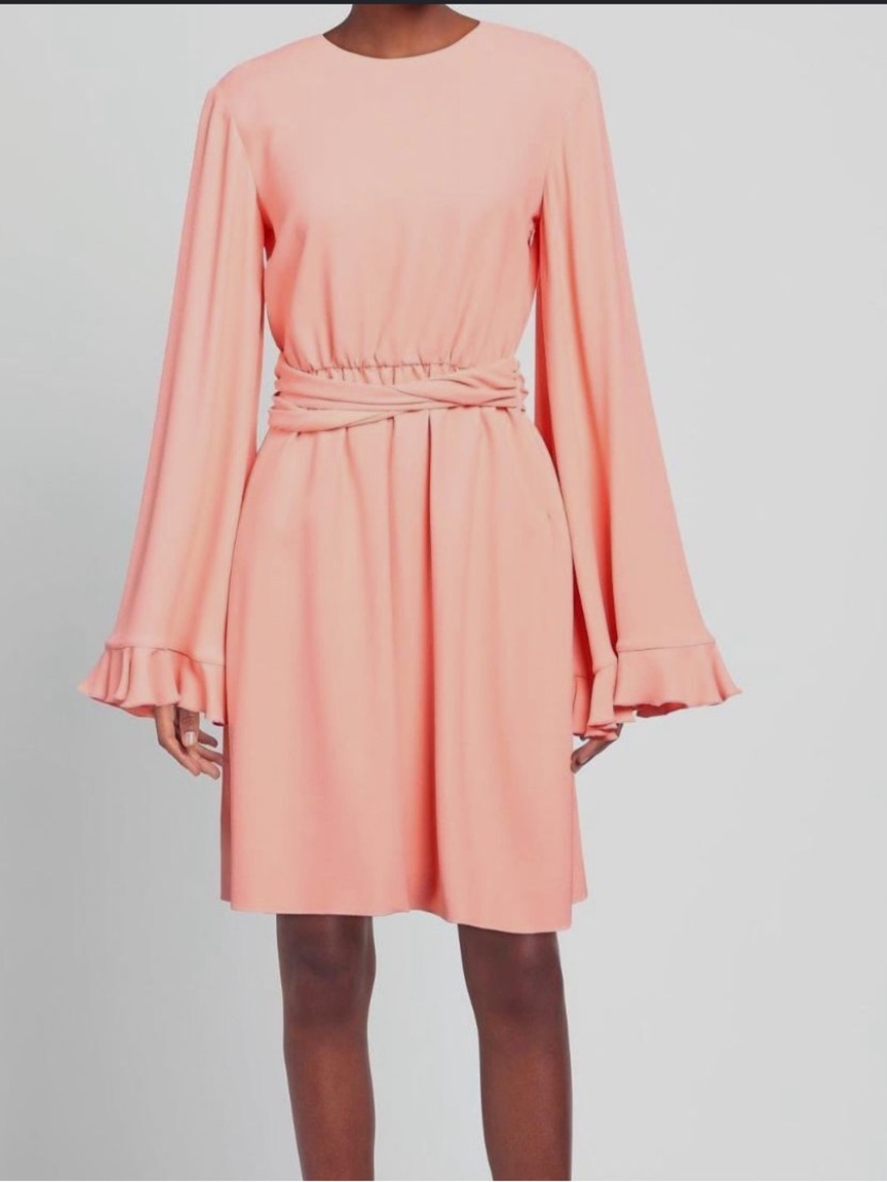 Gambattista Valli Women's Peach Long-Sleeve Ruffle Dress